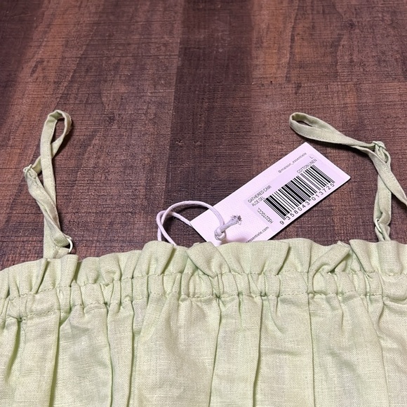 Maison Essentiele Womens Gathered Cami L Aloe Gel Adjustable Cotton Linen Summer - Picture 9 of 9